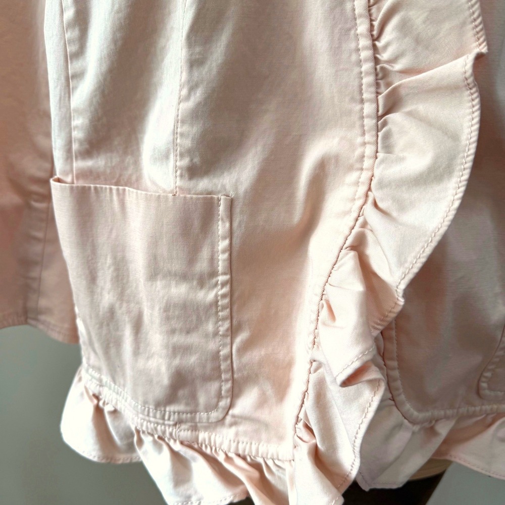 Talbots Peach Pink Ruffle Jacket Blazer 16WP Cottagecore Romantic Chic Plus Size - Picture 3 of 8